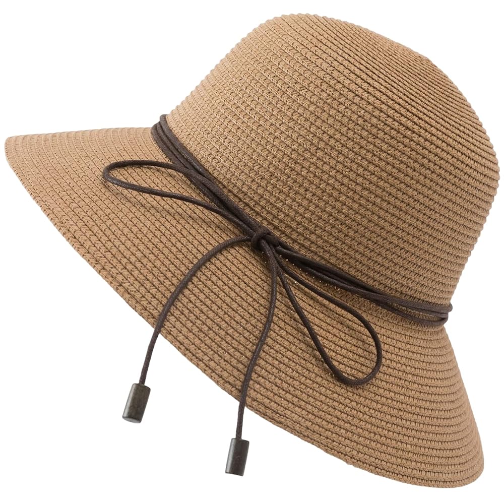 Sun Hat for Womens Straw Hat Wide Brim Packable Foldable